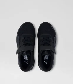 PUMA Sport School Shoes|Junior School Shoes-379125 Reflect Lite Junior Black Dark Grey Mesh Sneakers