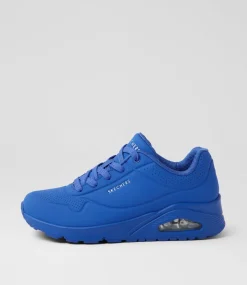 Women SKECHERS Sneakers|Wedges-73690 Uno Stand On Air Dazzling Blue Smooth Sneakers