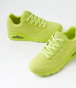 Women SKECHERS Sneakers|Wedges-73690 Uno Stand On Air Limeade Smooth Sneakers