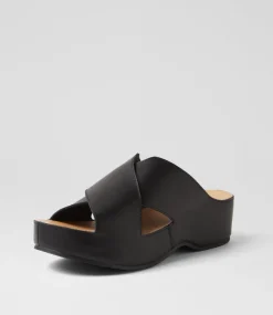Women SUPERSOFT Comfort|Sandals-Abile Black Leather Sandals