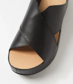 Women SUPERSOFT Comfort|Sandals-Abile Black Leather Sandals