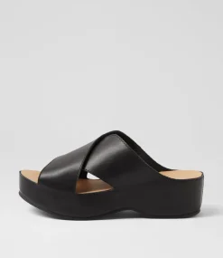 Women SUPERSOFT Comfort|Sandals-Abile Black Leather Sandals