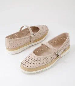 Women DIANA FERRARI Mary Janes|Flats-Acardia Nude Leather Lizard Flat Shoes