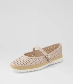 Women DIANA FERRARI Mary Janes|Flats-Acardia Nude Leather Lizard Flat Shoes