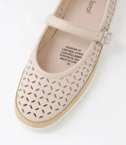 Women DIANA FERRARI Mary Janes|Flats-Acardia Nude Leather Lizard Flat Shoes