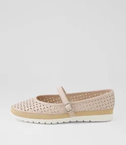 Women DIANA FERRARI Mary Janes|Flats-Acardia Nude Leather Lizard Flat Shoes