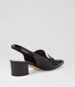 Women TOP END Heels-Aidayo Black Ivory Patent Leather Heels