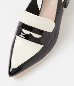 Women TOP END Heels-Aidayo Black Ivory Patent Leather Heels