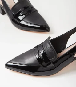 Women TOP END Heels-Aidayo Black Patent Leather Heels