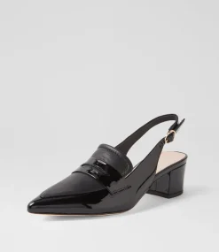 Women TOP END Heels-Aidayo Black Patent Leather Heels