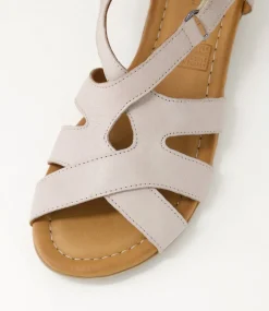 Women DIANA FERRARI Flats|Sandals-Albaha Light Grey Leather Sandals