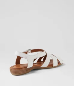 Women DIANA FERRARI Flats|Sandals-Albaha White Leather Sandals