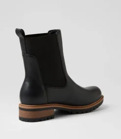Women I LOVE BILLY Boots-Alchero Black Natural Chelsea Boots