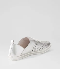 Women SUPERSOFT Comfort|Sneakers-Alexis Silver Leather Sneakers
