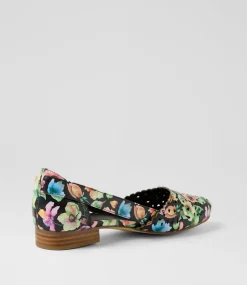 Women I LOVE BILLY Flats-Alkoxy Black Flower Flat Shoes