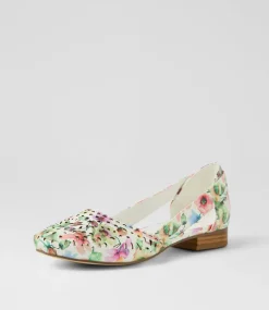Women I LOVE BILLY Flats-Alkoxy White Flower Flat Shoes