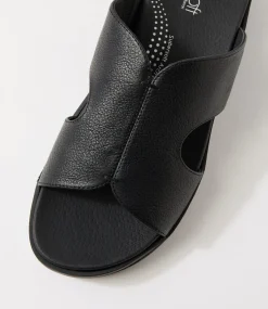 Women SUPERSOFT Comfort|Sandals-Allium Black Leather Sandals
