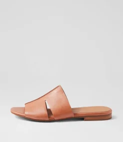 Women DIANA FERRARI Flats|Sandals-Allspices Rust Leather Sandals