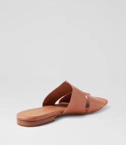 Women DIANA FERRARI Flats|Sandals-Allspices Rust Leather Sandals