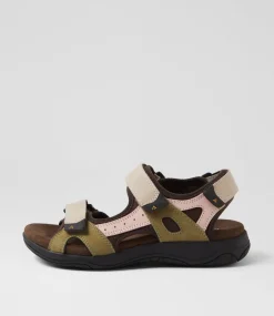 Women COLORADO Comfort|Flats-Alpine Light Beige Pink Khaki Nubuck Sandals