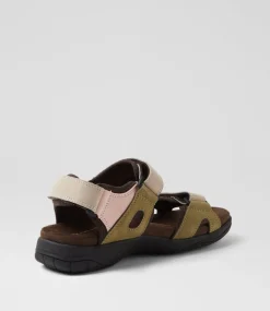 Women COLORADO Comfort|Flats-Alpine Light Beige Pink Khaki Nubuck Sandals