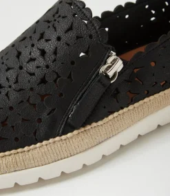 Women DIANA FERRARI Flats-Amindi Black Leather Flat Shoes