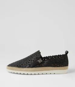 Women DIANA FERRARI Flats-Amindi Black Leather Flat Shoes