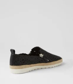 Women DIANA FERRARI Flats-Amindi Black Leather Flat Shoes