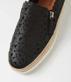 Women DIANA FERRARI Flats-Amindi Black Leather Flat Shoes