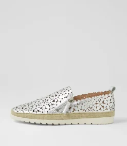 Women DIANA FERRARI Flats-Amindi Silver Leather Flat Shoes