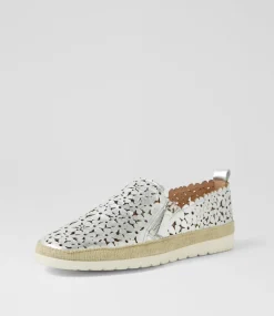 Women DIANA FERRARI Flats-Amindi Silver Leather Flat Shoes