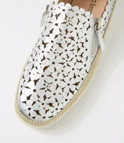 Women DIANA FERRARI Flats-Amindi Silver Leather Flat Shoes