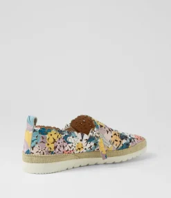 Women DIANA FERRARI Flats-Amindi Summer Floral Leather Flat Shoes
