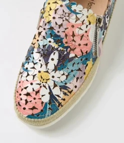 Women DIANA FERRARI Flats-Amindi Summer Floral Leather Flat Shoes