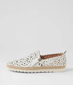 Women DIANA FERRARI Flats-Amindi White Leather Flat Shoes