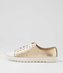 Women DIANA FERRARI Flats-Amitta White Platinum Shrunken Leather Lace Up Flats