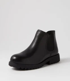 Women COLORADO Boots|Comfort-Amo Black Leather Ankle Boots