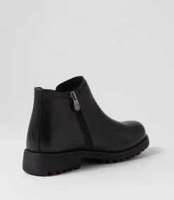 Women COLORADO Boots|Comfort-Amo Black Leather Ankle Boots