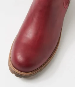 Women COLORADO Boots|Comfort-Amo Dark Red Leather Ankle Boots
