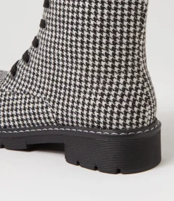 Women I LOVE BILLY Boots-Anabelo2 Black Tweed Fabric Ankle Boots
