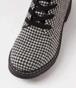 Women I LOVE BILLY Boots-Anabelo2 Black Tweed Fabric Ankle Boots