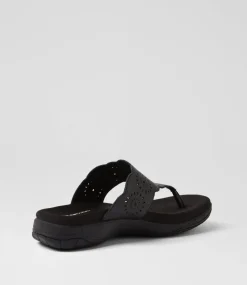 Women COLORADO Comfort|Slides-Aneto Black Leather Slides