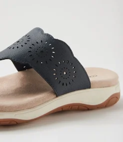 Women COLORADO Comfort|Slides-Aneto Navy Leather Slides
