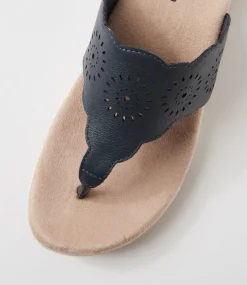 Women COLORADO Comfort|Slides-Aneto Navy Leather Slides