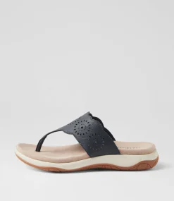 Women COLORADO Comfort|Slides-Aneto Navy Leather Slides