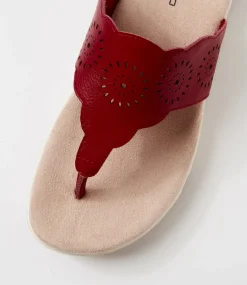 Women COLORADO Comfort|Slides-Aneto Red Leather Slides