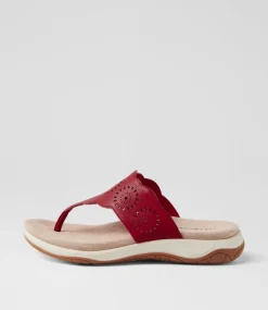 Women COLORADO Comfort|Slides-Aneto Red Leather Slides