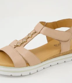 Women SUPERSOFT Comfort|Sandals-Angelia Dark Nude Leather Sandals