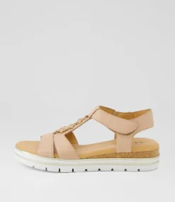 Women SUPERSOFT Comfort|Sandals-Angelia Dark Nude Leather Sandals