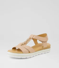 Women SUPERSOFT Comfort|Sandals-Angelia Dark Nude Leather Sandals
